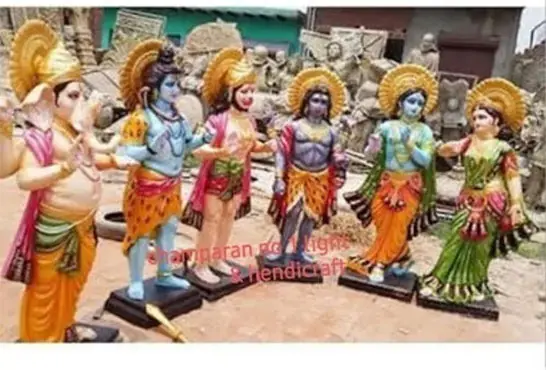 Fiber God Statue - handcrafted fiber sculpture.